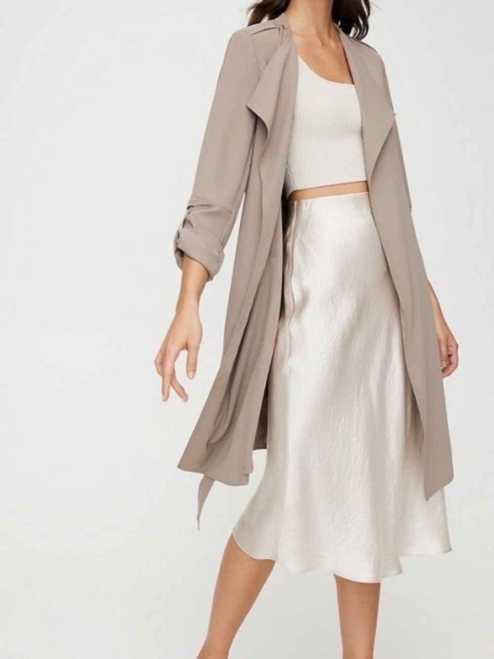 Aritzia | Babaton Trench Coat | Size S | Taupe Lightweight Drape Coat